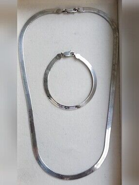 Sterling Silver Herringbone Bracelet - 19.92 g